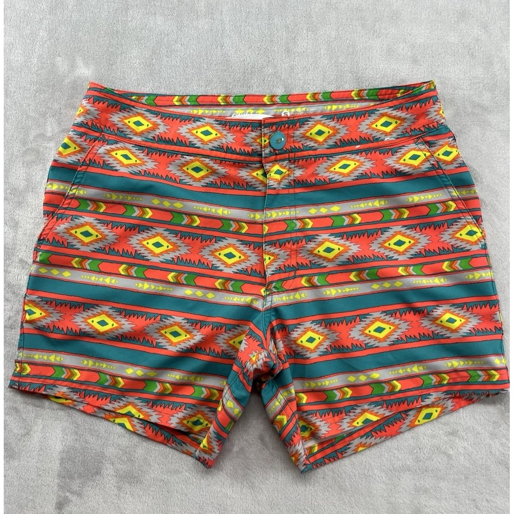 Chubbies Swim Shorts Men Small Multicolor Aztec Print 6 Inch Lined Trunks Good